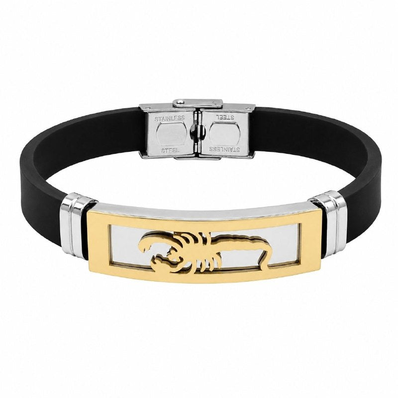PULSERA DE ENCHAPE PARA CABALLERO DISEÑO ALACRAN 21CM