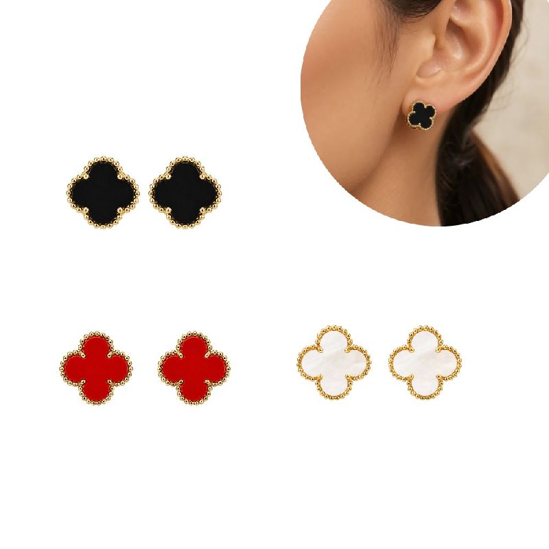 ARITOS DE ENCHAPE PARA DAMA DISEÑO TRÉBOL