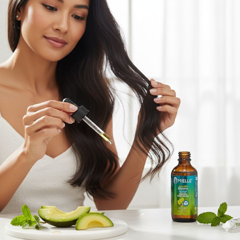 ACEITE PARA EL CABELLO DESENREDANTE DE AGUACATE Y ACEITE DE NUEZ MIELLE 59ML