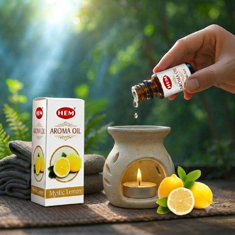 ACEITE AROMÁTICO FRAGANCIA MYSTIQUE CITRON (LIMON) ACEITE NATURAL Y VEGANO HEM 10ML
