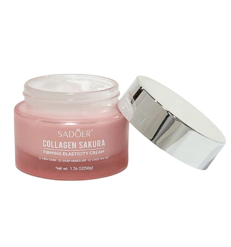 CREMA FACIAL REAFIRMANTE E HIDRATANTE DE FLOR DE SAKURA Y COLAGENO SADOER 50G