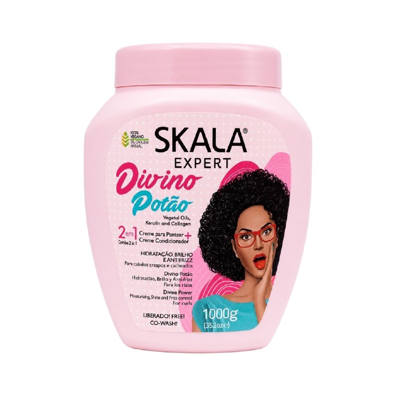 TRATAMIENTO CAPILAR EN CREMA 2 EN 1 HIDRATANTE PARA CABELLOS RIZADOS SKALA 1000G