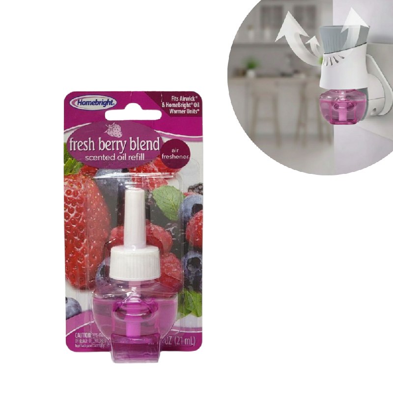 REPUESTO DE ACEITE AROMATICO CONCENTRADO PARA CALENTADOR ELECTRICO CON AROMA A BAYAS FRESCAS HOMEBRIGHT 21ML