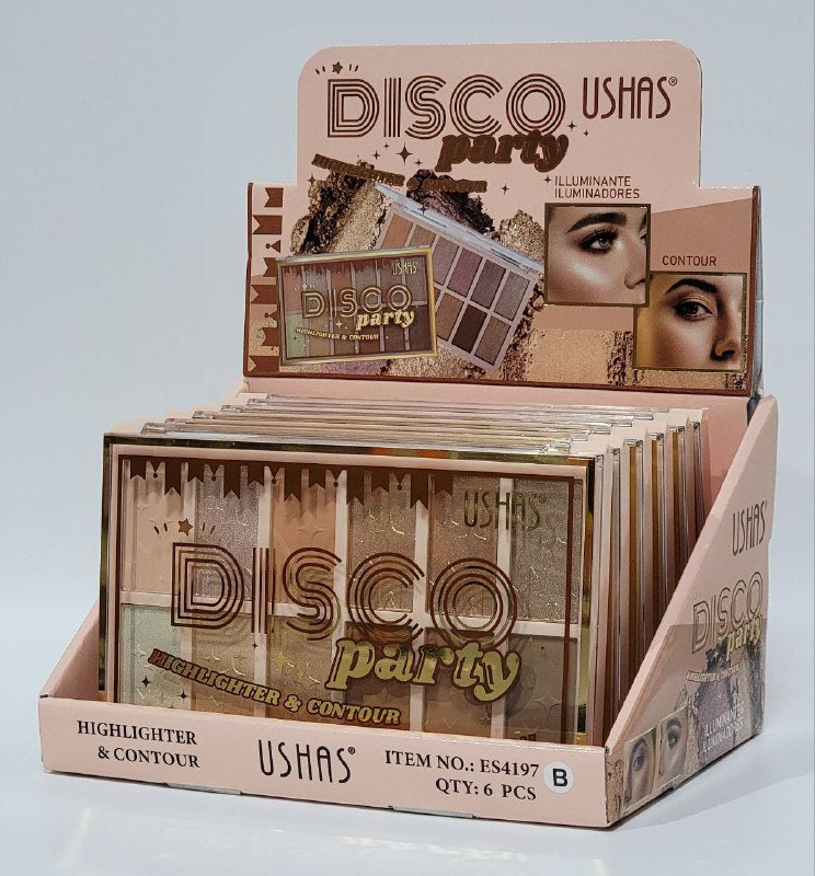 ILUMINADOR Y CONTORNO EN PALETA USHAS DISCO PARTY 30G