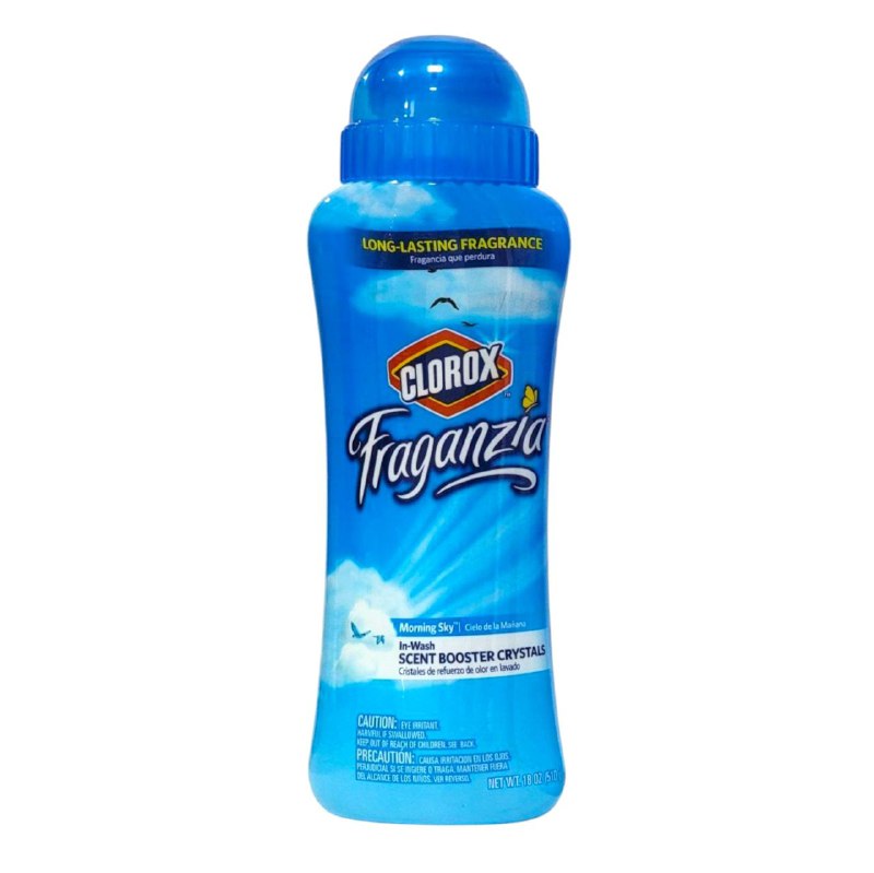 DETERGENTE POTENCIADOR DE AROMA A MORNING SKY, PERLAS AMBIENTADORAS PARA LAVAR ROPA LAVADORA CLOROX FRAGANZIA 510G