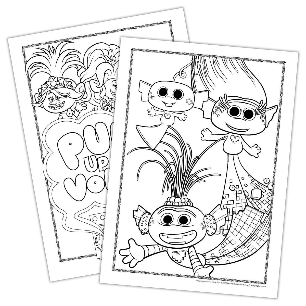 LIBRO PARA COLOREAR INFANTIL CON CRAYONES Y STICKERS DE TROLLS