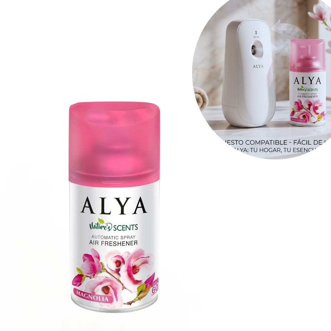 REPUESTO DE SPRAY AMBIENTADOR AUTOMATICA AROMA A MAGNOLIA ALYA 250ML