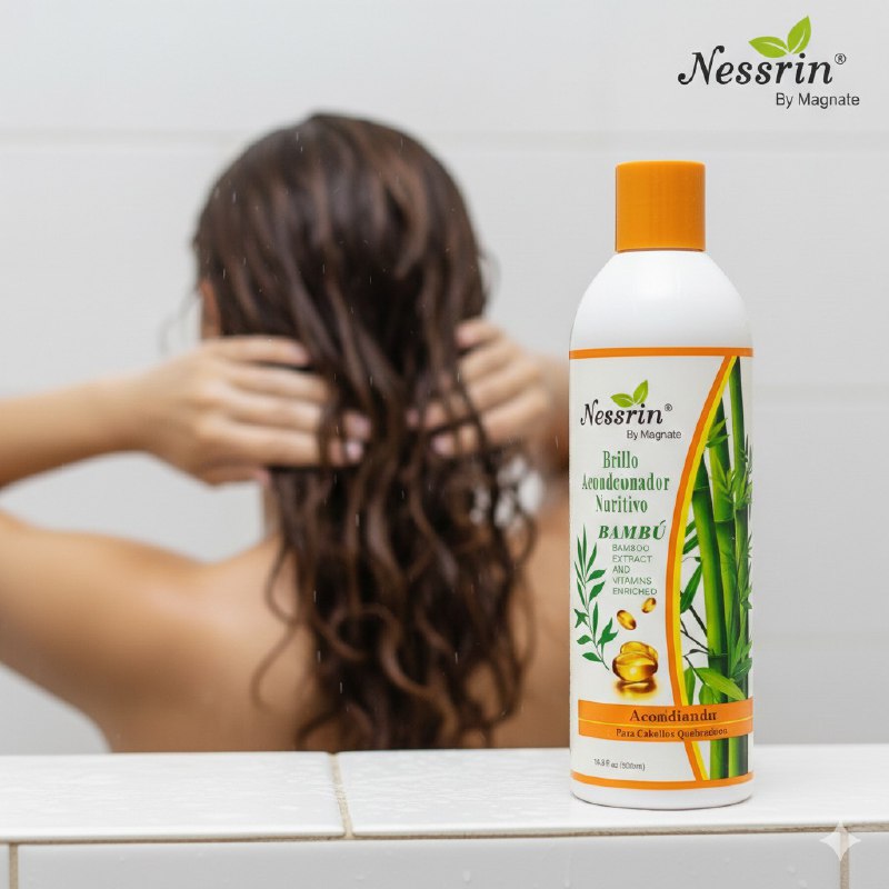 ACONDICIONADOR NUTRITIVO DE BAMBU PARA CABELLOS QUEBRADIZOS NESSRIN 500ML