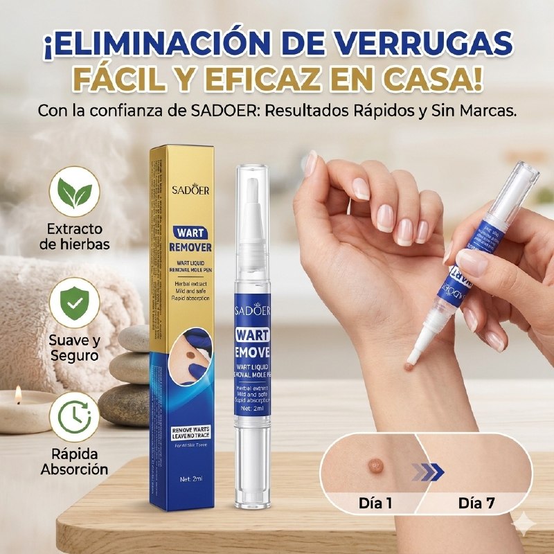 LAPIZ LIQUIDO PARA ELIMINAR VERRUGAS Y LUNARES DE ALTA PRECISION Y ACABADO LIMPIO SADOER 2ML