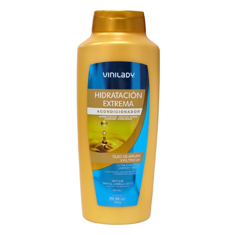 ACONDICIONADOR CON OLEO DE ARGAN Y FILTRO UV REVITALIZADOR HIDRATACIÓN EXTREMA VINILADY 850G