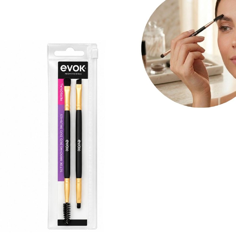 SET DE BROCHAS PARA CEJAS Y OJOS 2UND EVOK 15CM