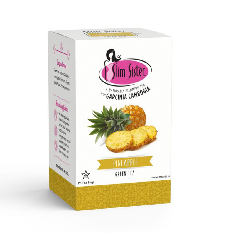 TE NATURAL ADELGAZANTE PARA CONTROLAR EL APETITO SABOR PIÑA Y GARCINIA CAMBOGIA SLIM SISTER 25UND