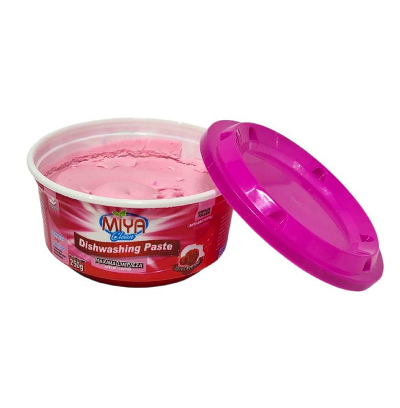JABON PARA LAVAR TRASTES PLATOS DESENGRASANTE CON AROMA A ROSAS MIYA CLEAN 250G
