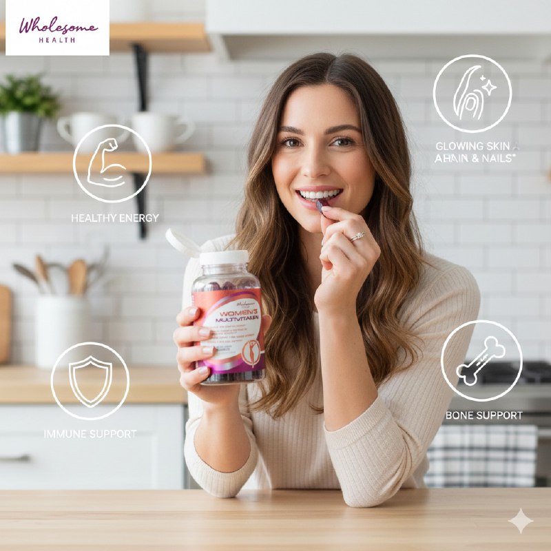 VITAMINAS EN GOMITAS MULTIVITAMINICAS PARA MUJERES WHOLESOME 60UND