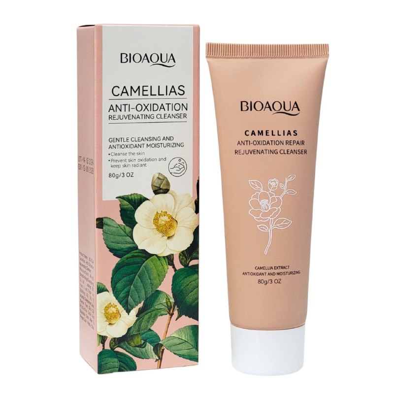 LIMPIADOR FACIAL ESPUMOSO REJUVENECEDOR ANTIOXIDANTE CON EXTRACTO DE CAMELIA BIOAQUA 80G
