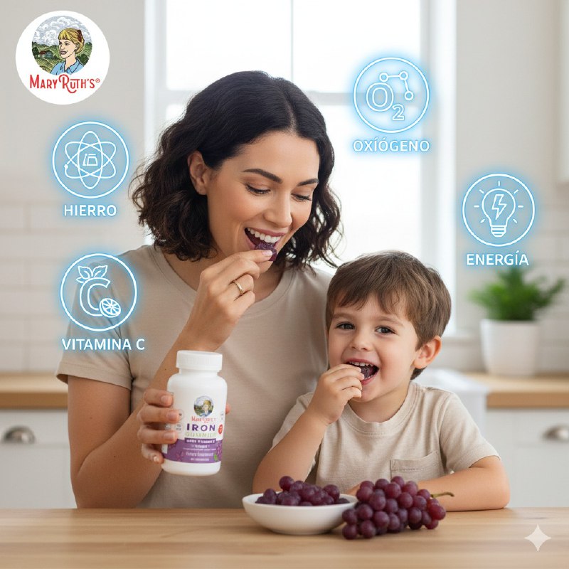 VITAMINAS EN GOMITAS DE HIERRO CON VITAMINA C SABOR A UVA PARA NIÑOS MARY RUTHS 60UND