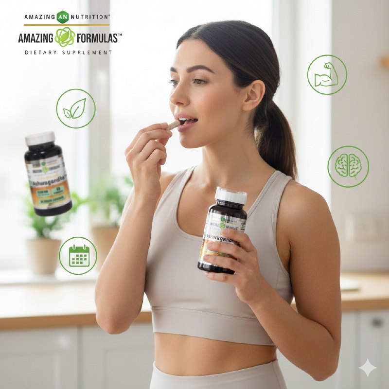 VITAMINAS EN CAPSULAS DE ASHWAGANDHA PARA EL ESTRES FISICO Y MENTAL AMAZING 60UND