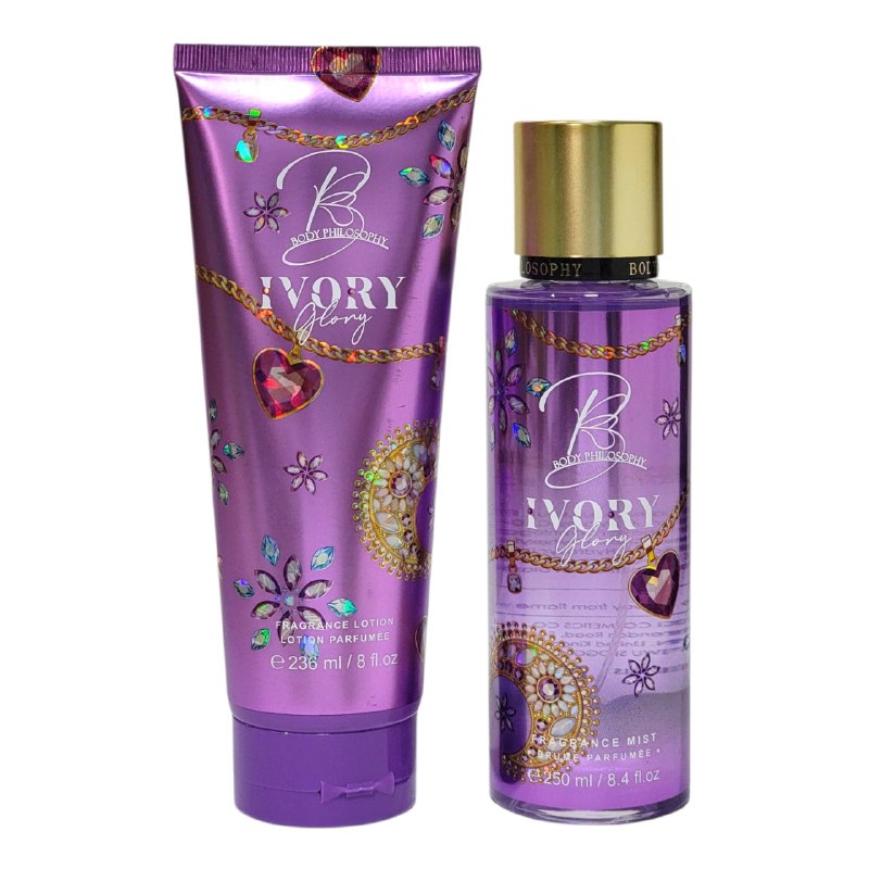 SET BODY PHILOSOPHY NAVIDEÑO GLORIA DE MARFIL SPLASH 250ML, CREMA CORPORAL 236ML (M)