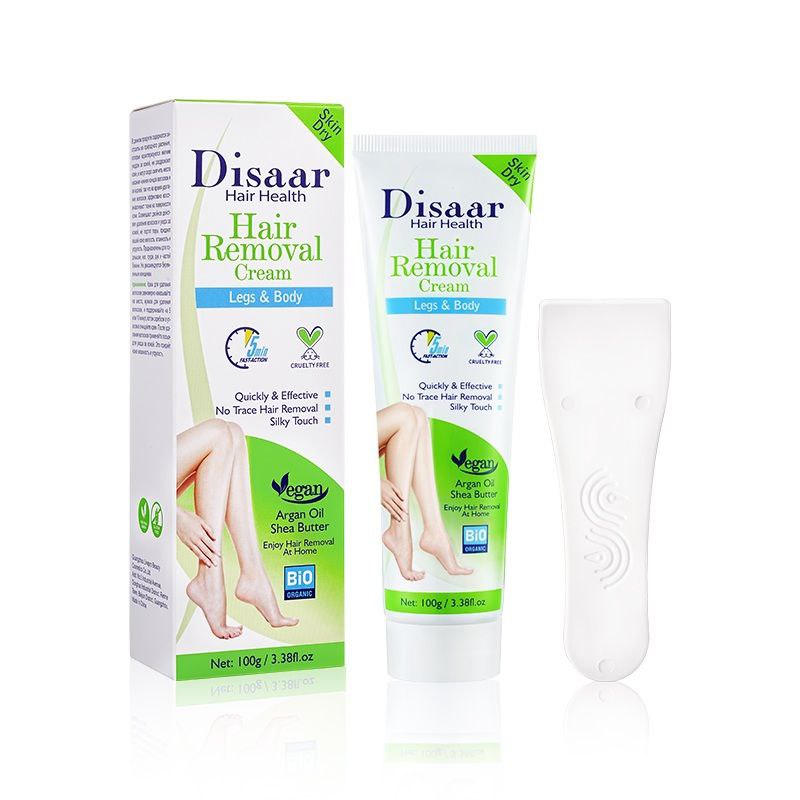 CREMA CORPORAL DEPILATORIA RAPIDA CON MANTECA DE KARITE Y ACEITE DE ARGAN DISAAR 100G