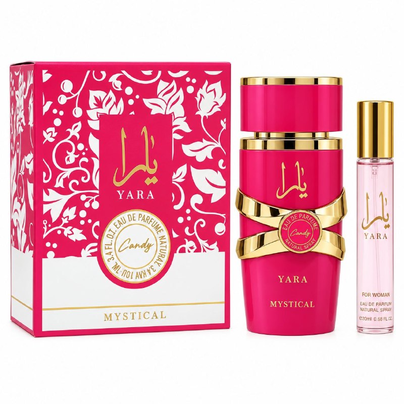 SET MYSTICAL YARA CANDY EDP 100ML, EDP 20ML (M) (AROMA SIMILAR LATTAFA YARA CANDY)