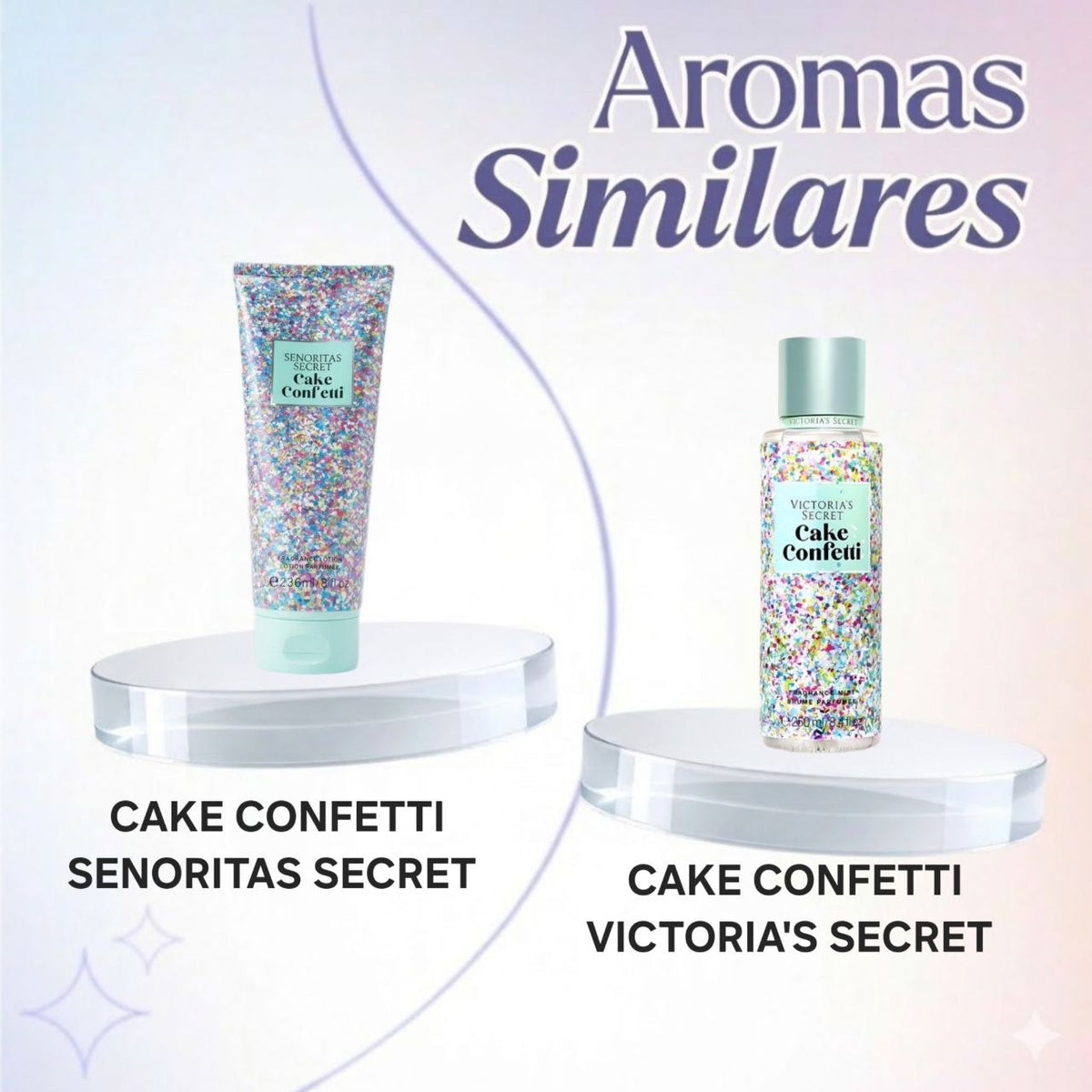 CREMA CAKE CONFETTI SENORITAS SECRET 236ML (M) (AROMA SIMILAR A VICTORIAS SECRET CAKE CONFETTI)
