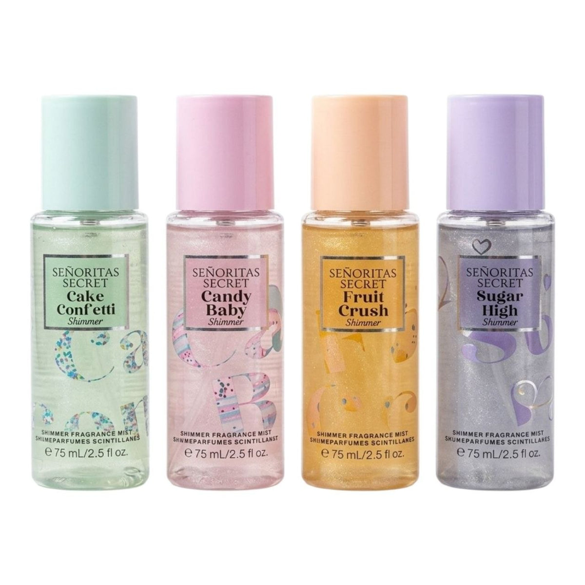 SET DE SPLASH SHIMMER MINI SENORITAS SECRET 75MLX4 (M) (AROMA SIMILAR A VICTORIAS SECRET)