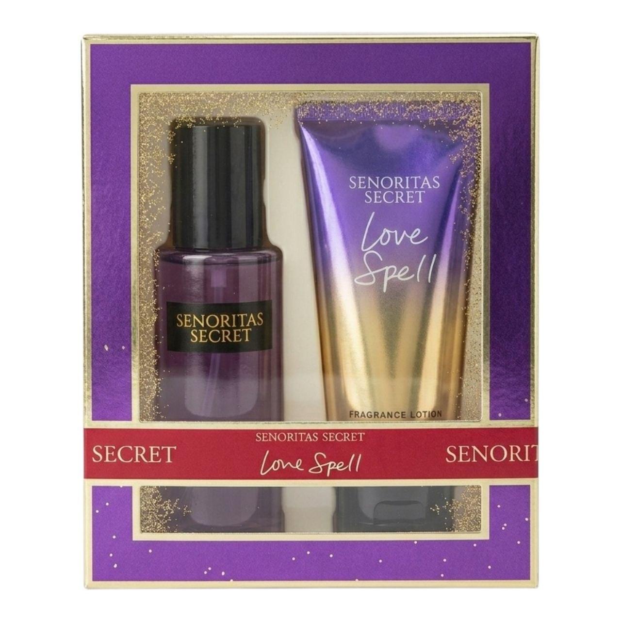 SET MINI SENORITAS SECRET LOVE SPELL SPLASH 75ML Y CREMA CORPORAL 75ML (M) (AROMA SIMILAR A VICTORIAS SECRET LOVE SPELL)
