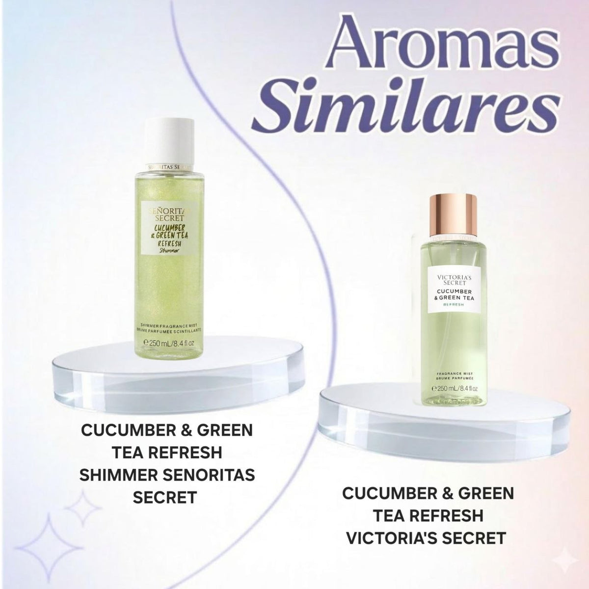 SPLASH SENORITAS SECRET CUCUMBER & GREEN TEA REFRESH SHIMMER 250ML (M) (AROMA SIMILAR VICTORIAS SECRET CUCUMBER & GREEN TEA REFRESH)