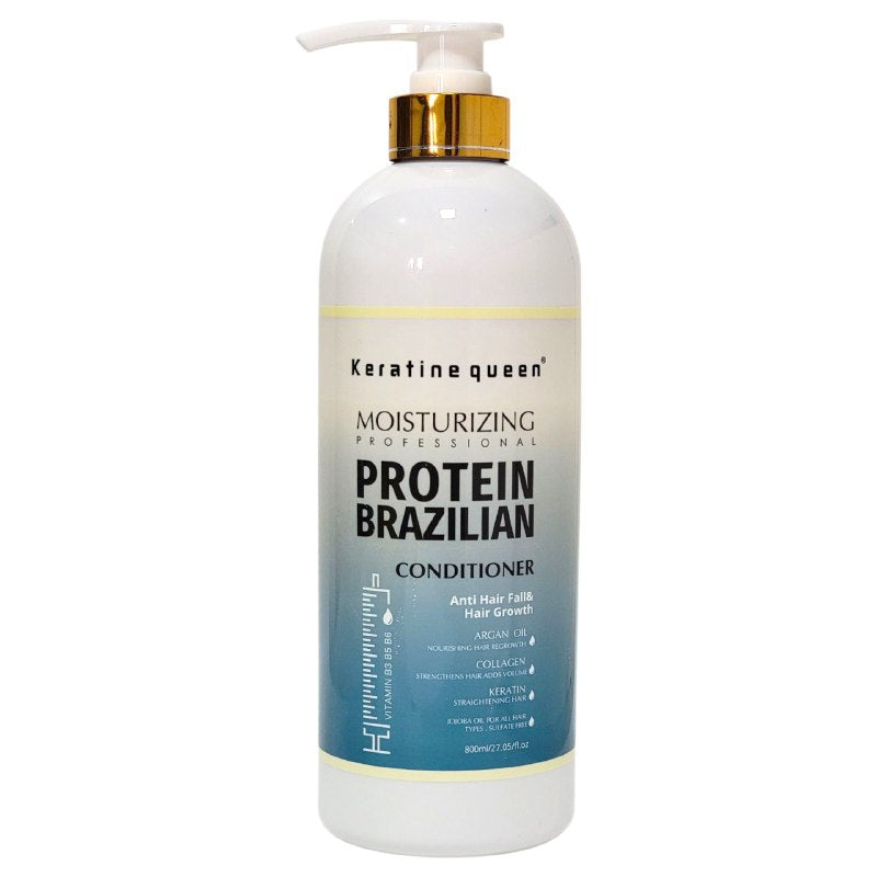 ACONDICIONADOR HIDRATANTE CON PROTEINA BRASILEÑA QUERATINA Y VITAMINA B5 KERATINE QUEEN 800ML (Copia)