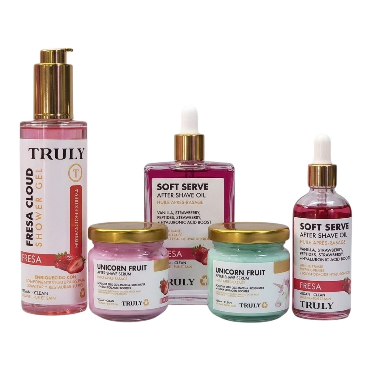 SET DE CUIDADO CORPORAL PARA EL AFEITADO CON AROMA A FRESA 5PCS TRULY