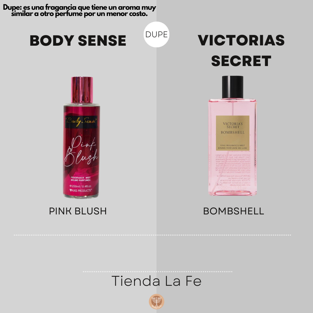SPLASH AXIS PRODUCTS BODY SENSE PINK BLUSH 250ML (M)(DUPE DE VICTORIAS SECRET BOMBSHELL BODY MIST 250ML)