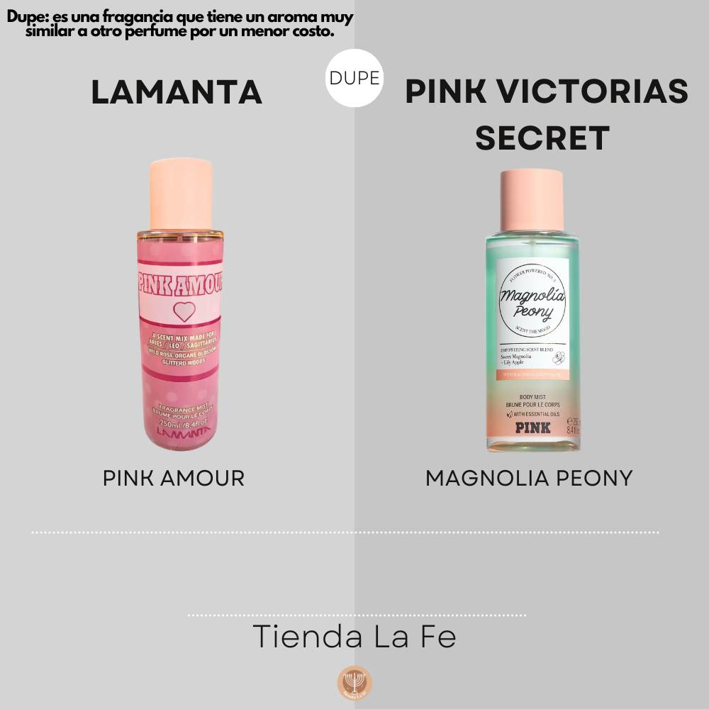 SPLASH LAMANTA PINK AMOUR 250ML (M)(DUPE DE VICTORIAS SECRET PINK MAGNOLIA PEONY MIST 250 ML)