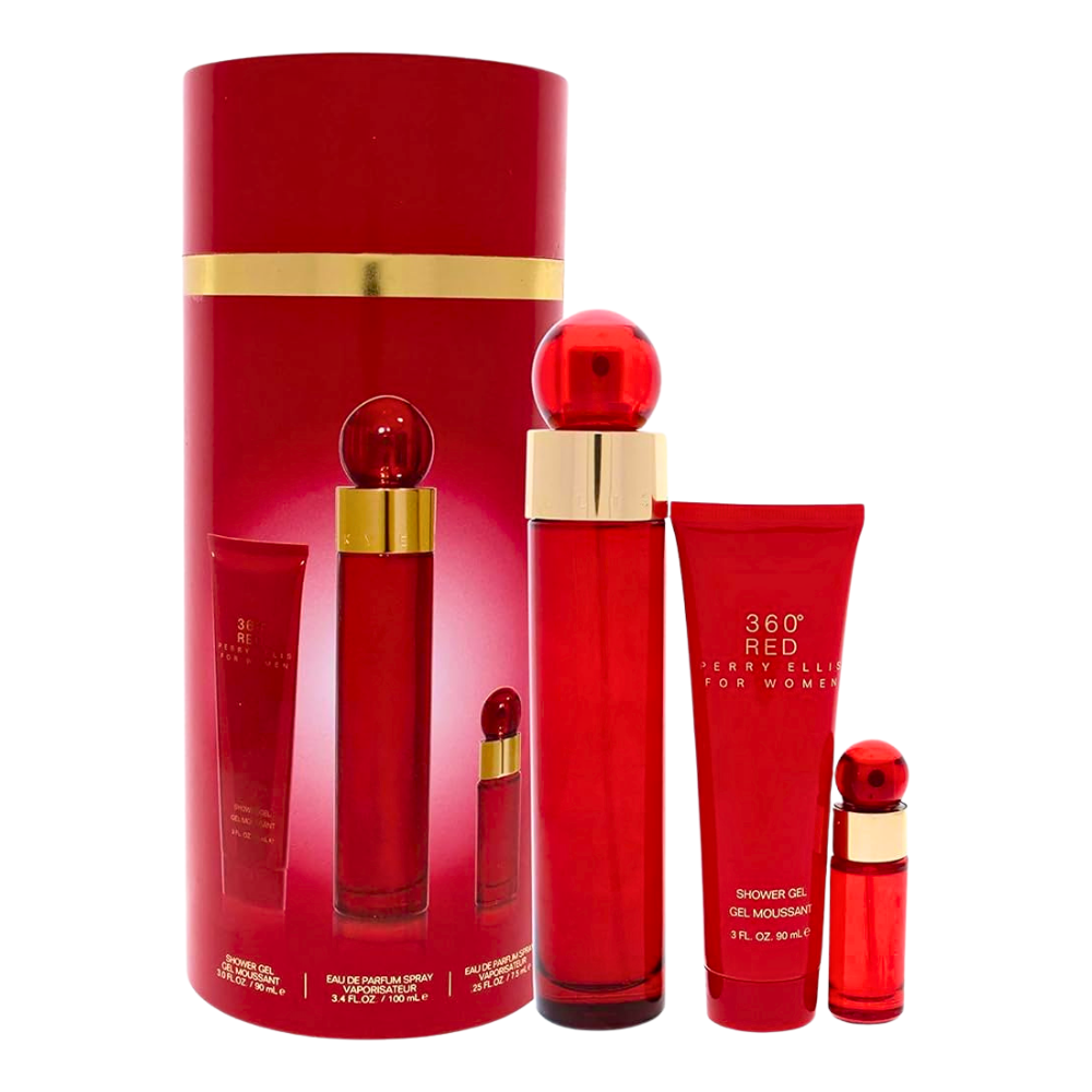 SET PERRY ELLIS 360 RED FOR WOMEN EDP 100ML EDP 7.5ML GEL DE DUCHA 90ML (M)