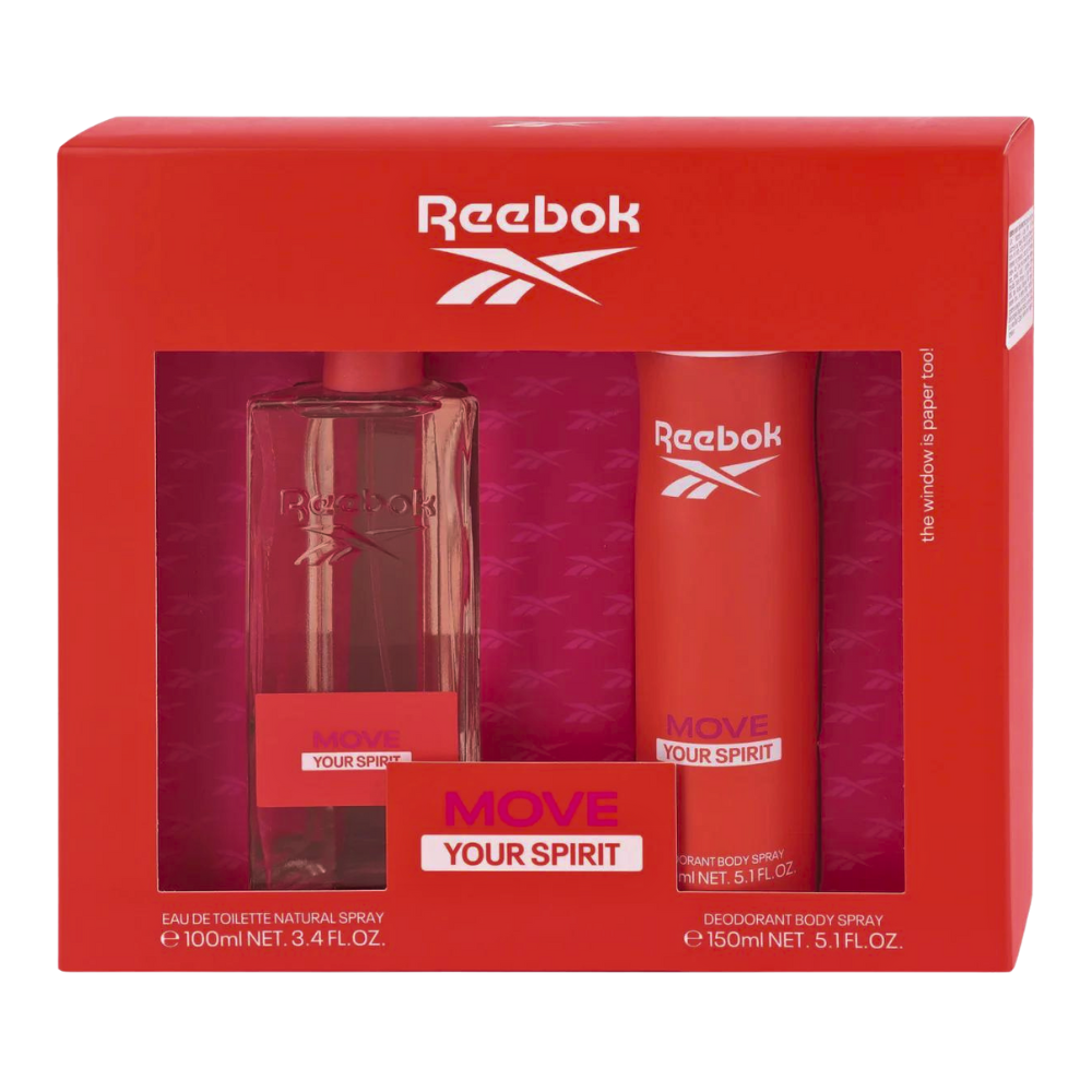 SET REEBOK MOVE YOUR SPIRIT EDT 100ML, BODY SPRAY 150ML (M)