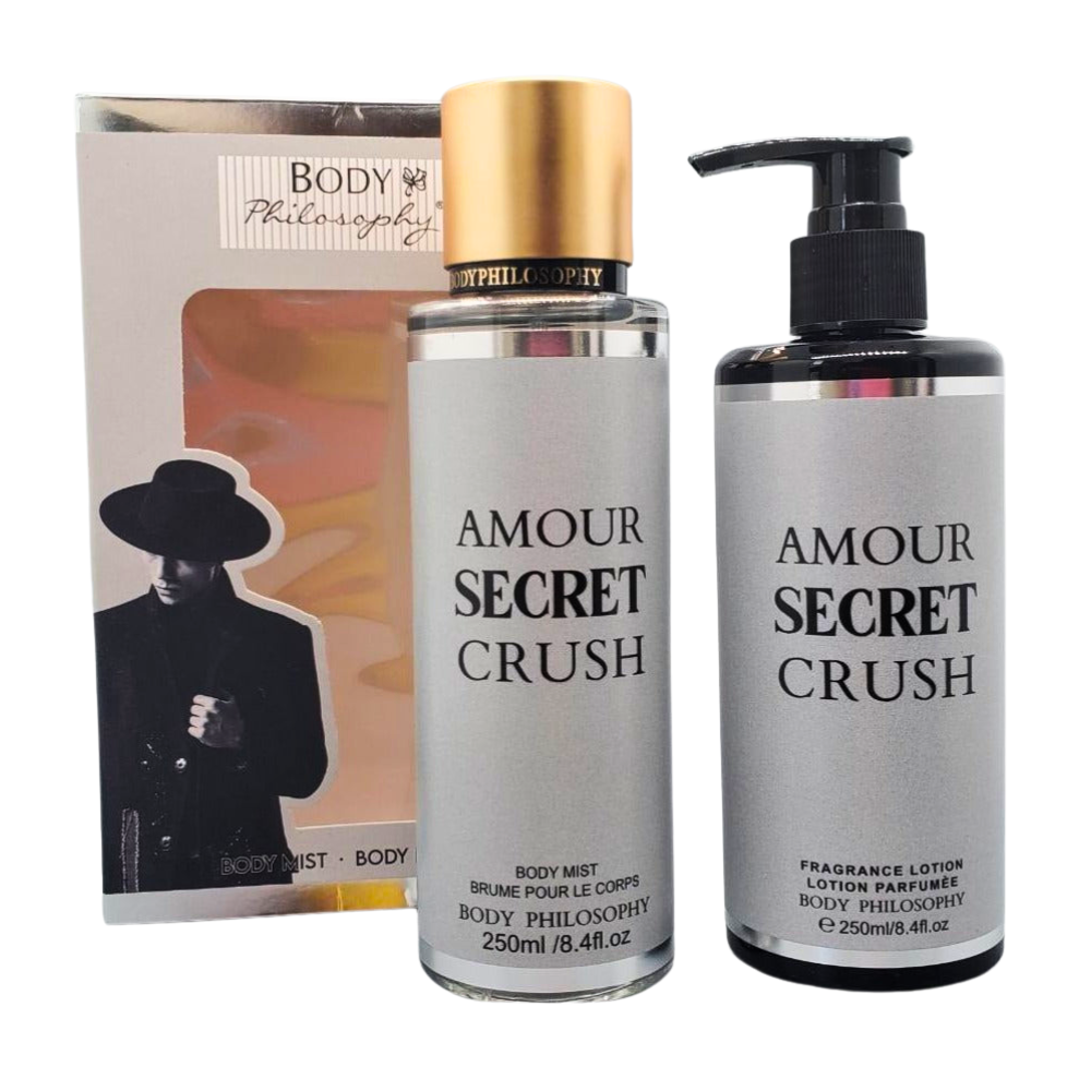 SET BODY PHILOSOPHY AMOUR SECRET CRUSH SPLASH 250ML, BODY LOTION 250ML (H)