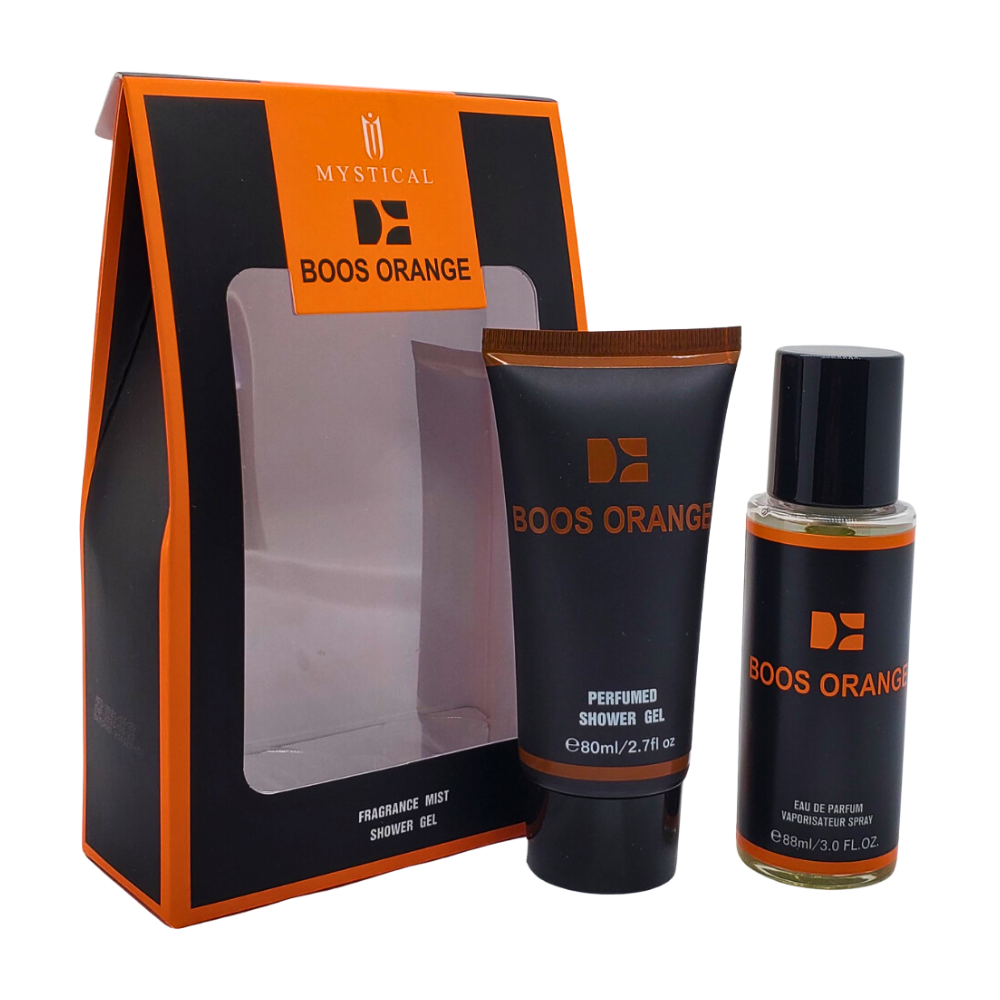 SET MYSTICALSPLASH HOMBRE BOOS ORANGE SPLASH 88ML, SHOWER GEL 80ML (H)