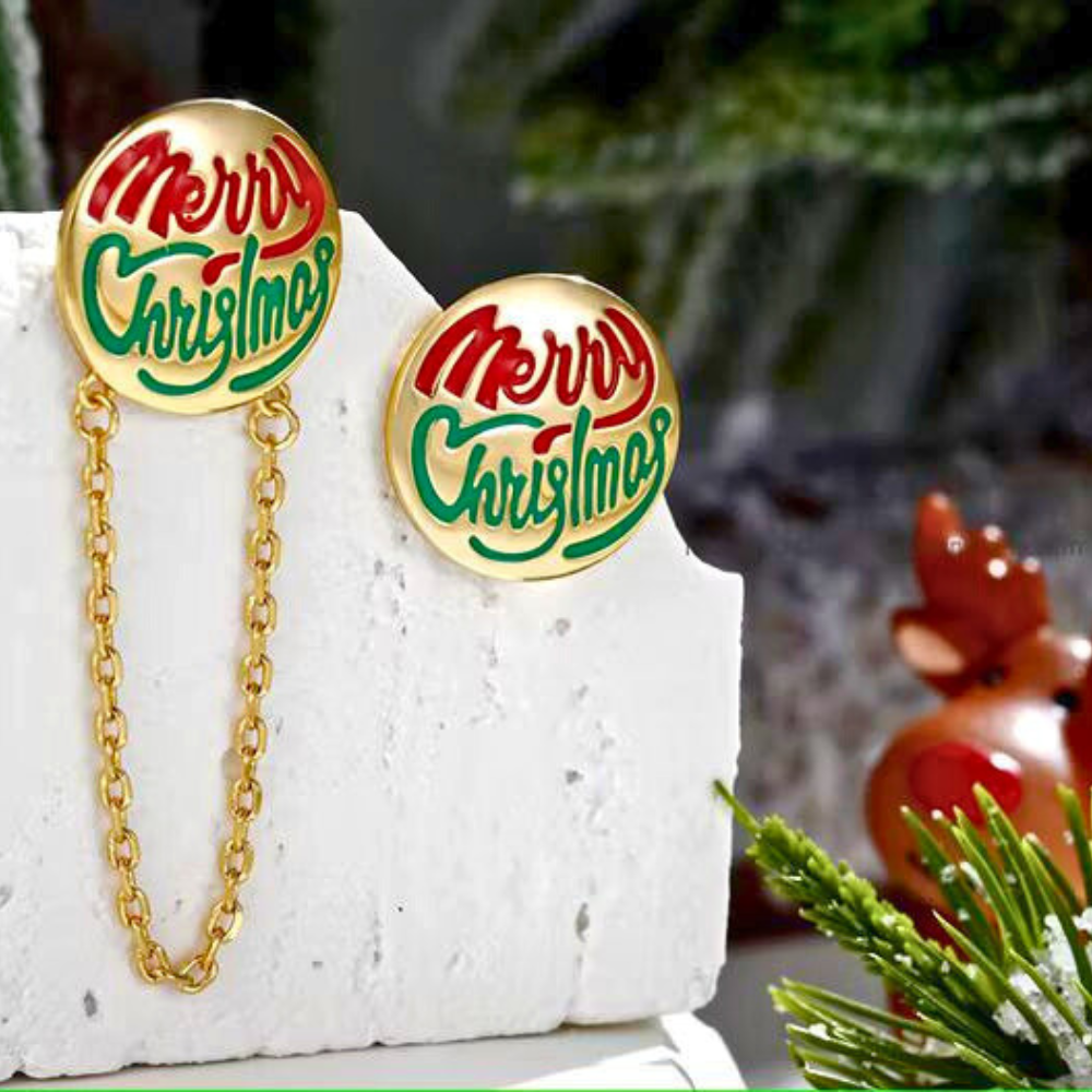 ARITOS DE ENCHAPE NAVIDEÑOS