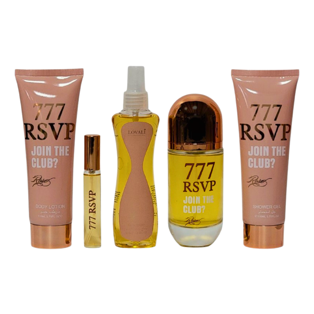 SET LOVALI 777 RSVP JOIN THE CLUB? EDT 80ML, MINI EDT 10ML, SPLASH 100ML, BODY LOTION 110ML, SHOWER GEL 110ML (M)