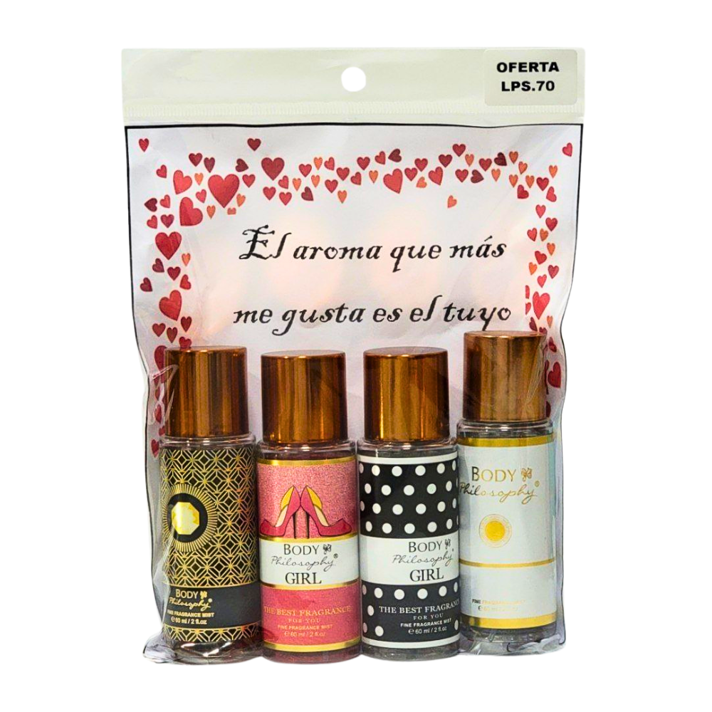 OFERTA DE 4 MINI SPLASH, 4 AROMAS DIFERENTES PARA ELLA 60MLX4 OFERTA SAN VALENTIN