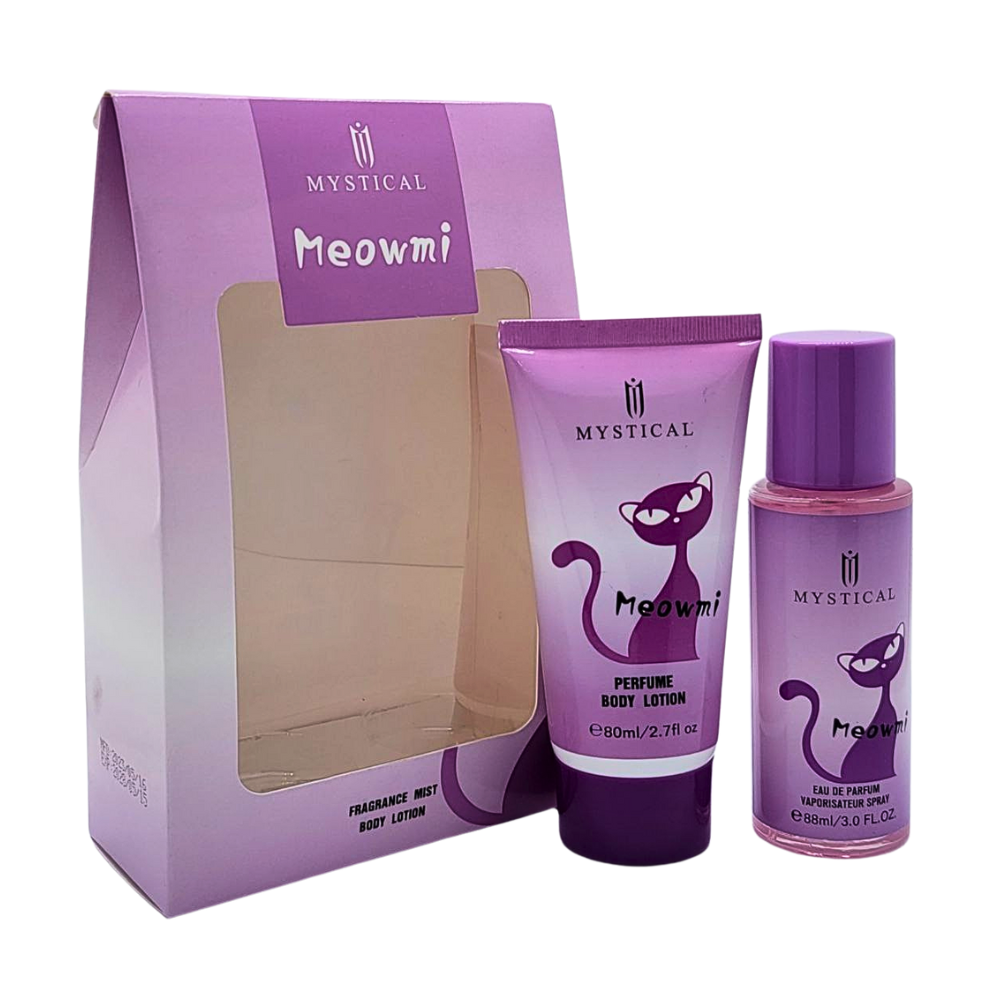 SET DE SPLASH PARA DAMA MYSTICAL MEOWMI SPLASH 88ML, BODY LOTION 80ML (M)