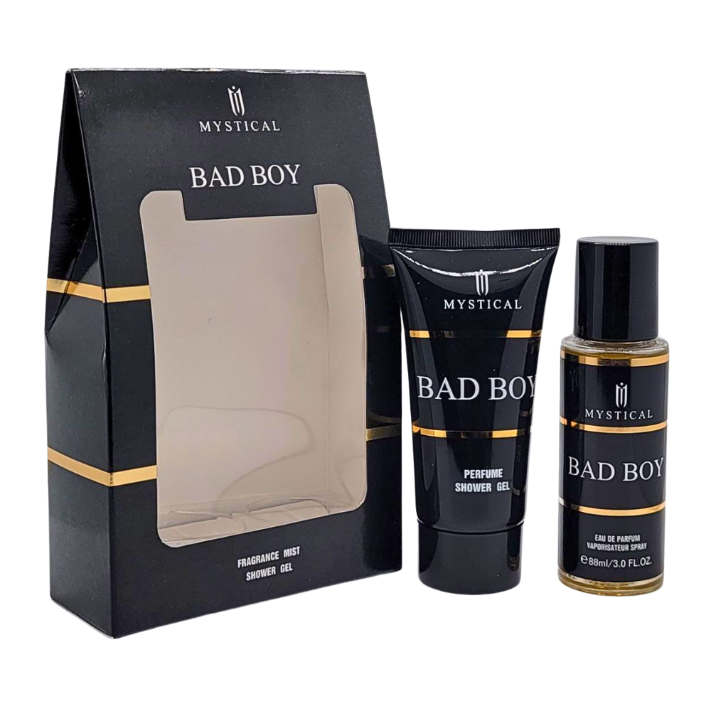 SET DE SPLASH PARA HOMBRE MYSTICAL BAD BOY SPLASH 88ML, SHOWER GEL 80ML (H)