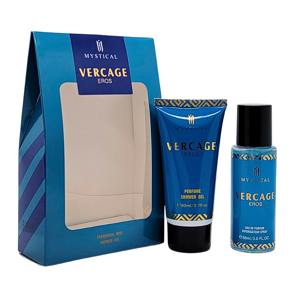 SET DE SPLASH PARA HOMBRE MYSTICAL VERCAGE EROS SPLASH 88ML, SHOWER GEL 80ML (H)