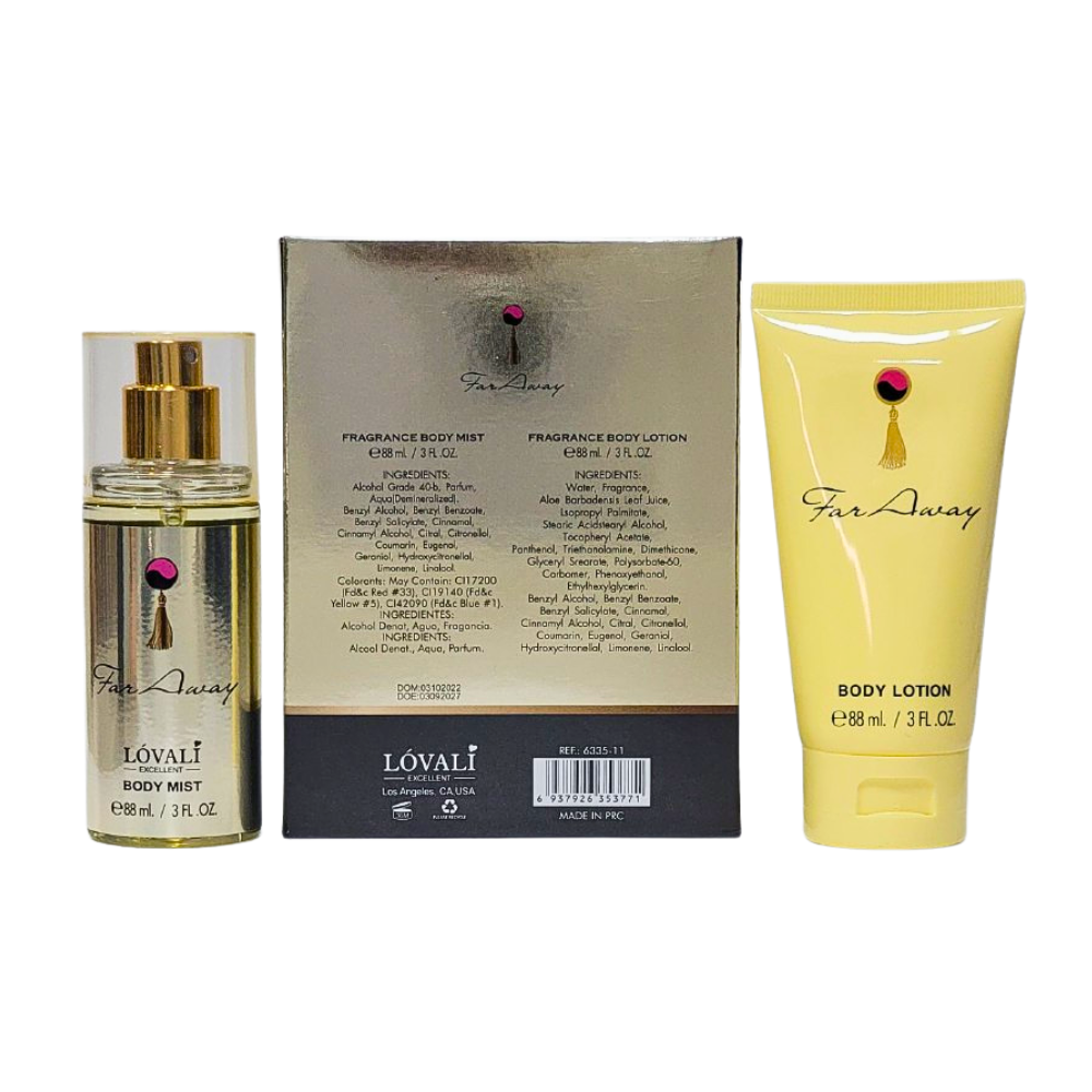 SET DE SPLASH PARA DAMA LOVALI FAR WAY SPLASH 88ML, BODY LOTION 88ML (M)