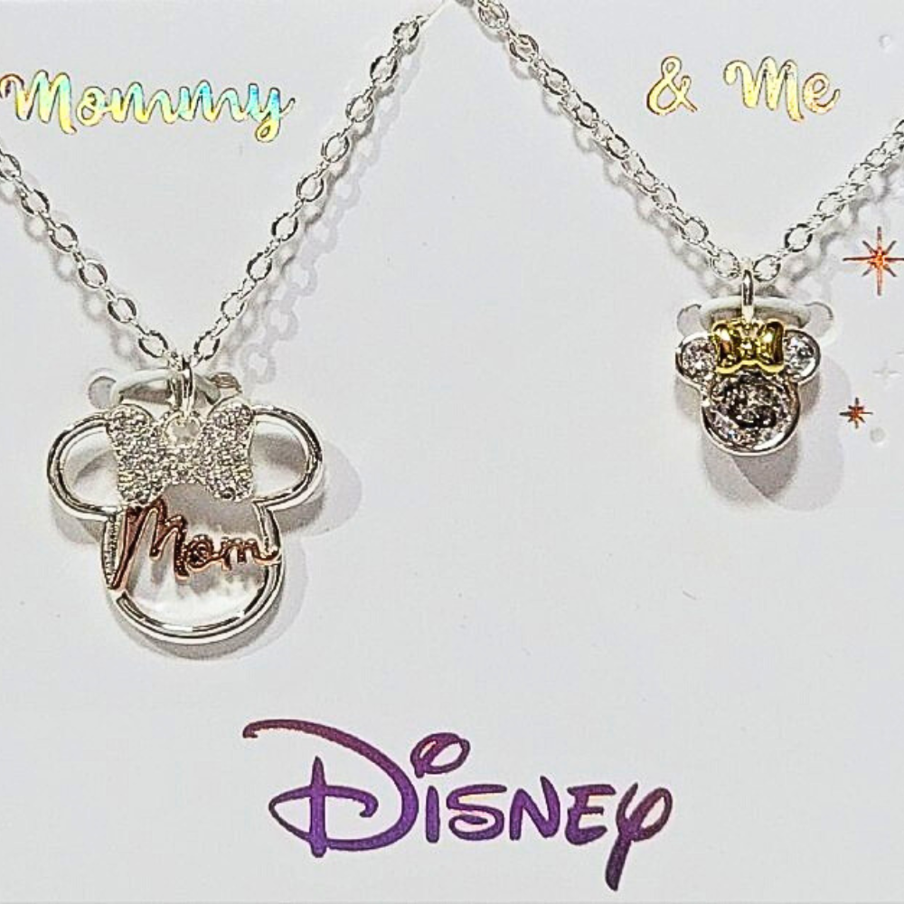 DIJE DE ENCHAPE EN PLATA FINO DISNEY FORMA MAMA E HIJA MINNIE