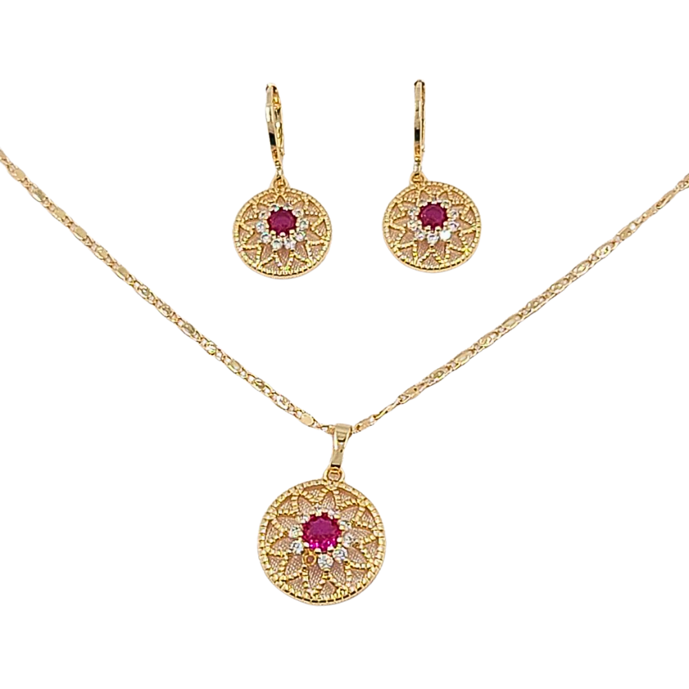 ESET1345 FORMA FLOR CIRCON ROJO