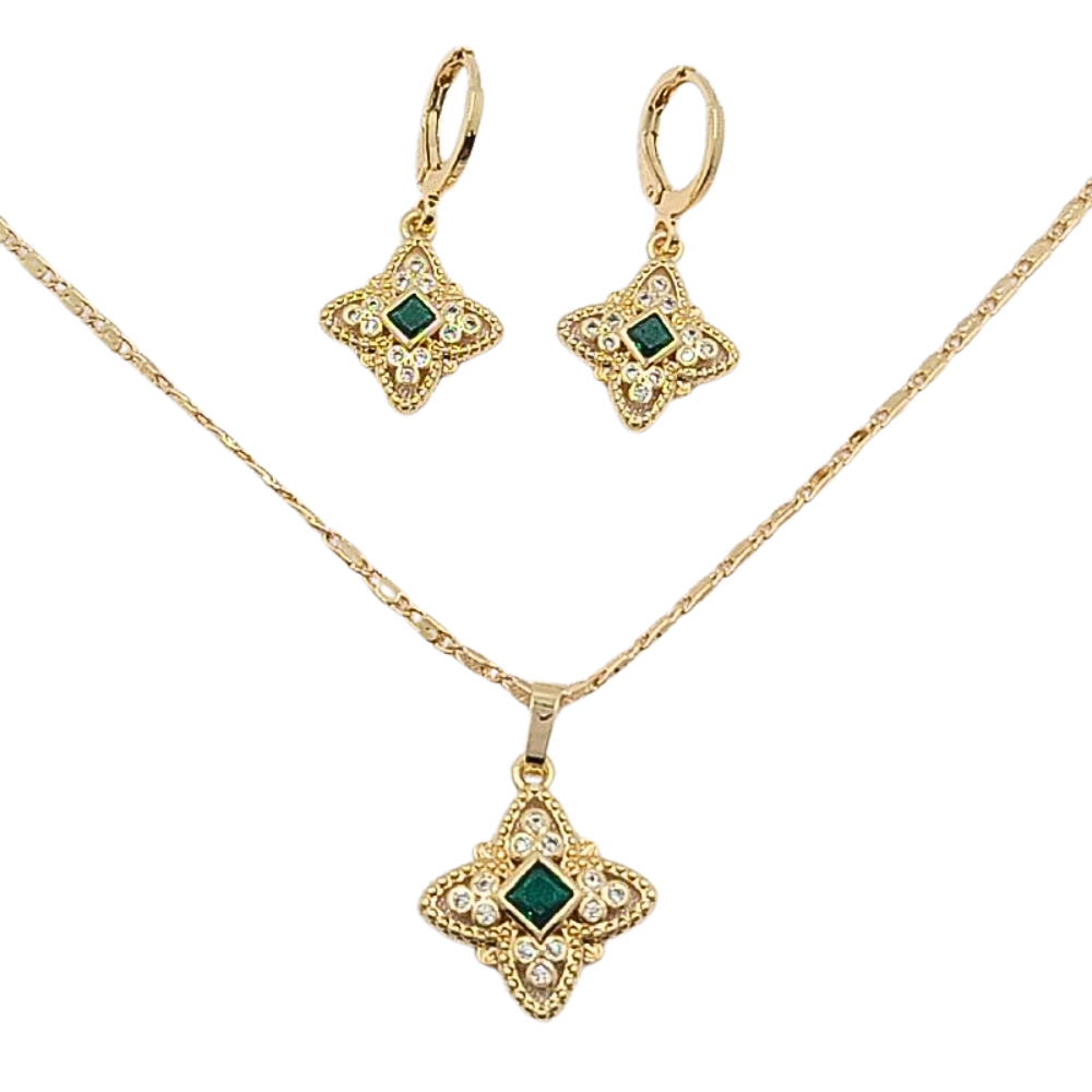 ESET1340 FORMA ESTRELLA CIRCON VERDE