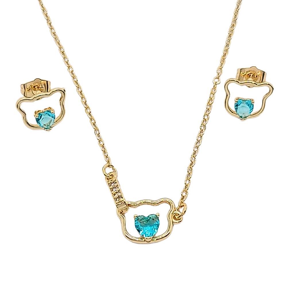 ESET1359 FORMA GATO Y CIRCON VERDE