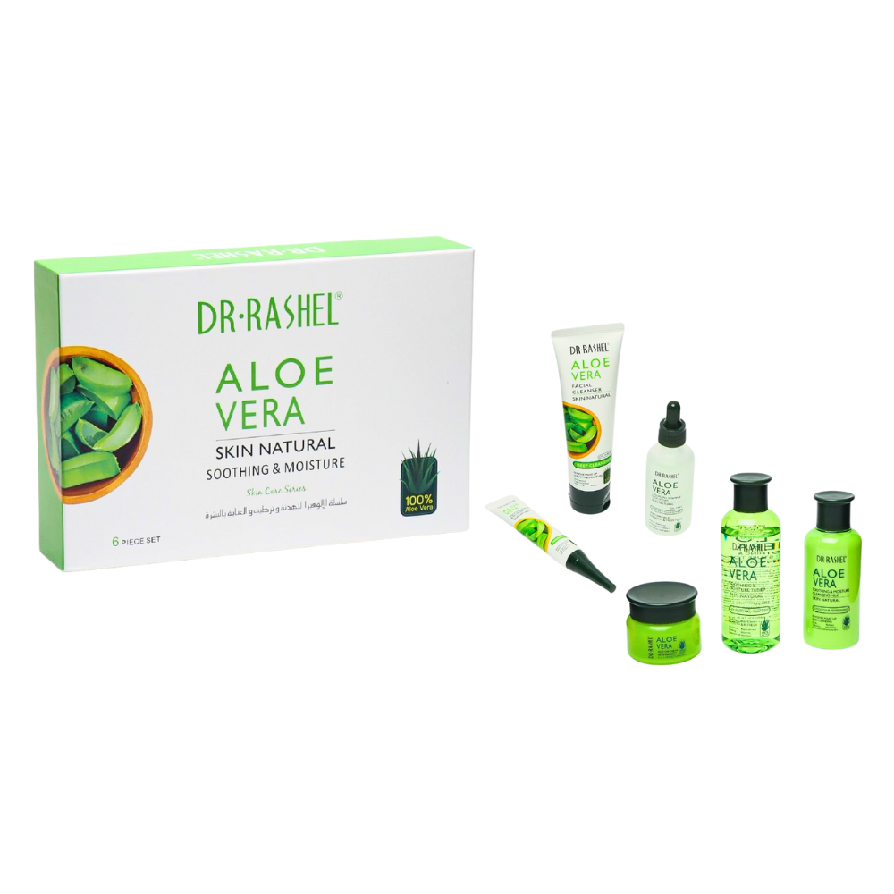 SET DE CUIDADO DE FACIAL NATURAL CALMANTE E HIDRATANTE 6PCS DR RASHEL