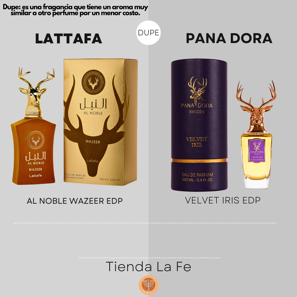 LATTAFA AL NOBLE WAZEER EDP 100ML (U) (DUPE PANA DORA VELVET IRIS EDP)