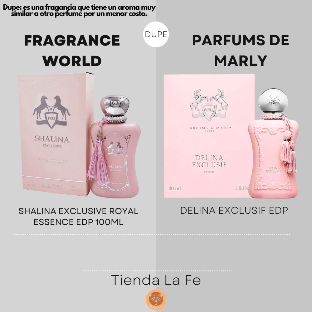 FRAGRANCE WORLD SHALINA EXCLUSIVE ROYAL ESSENCE EDP 100ML (M) (DUPE PARFUMS DE MARLY DELINA EXCLUSIF PARFUM)
